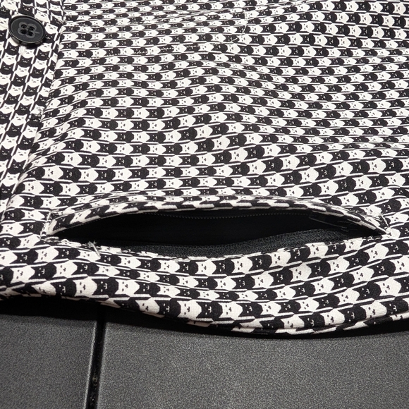 Betabrand Black and White Novelty Checkered Cat Print Ankle Zip Skinny Pants M - Picture 5 of 12